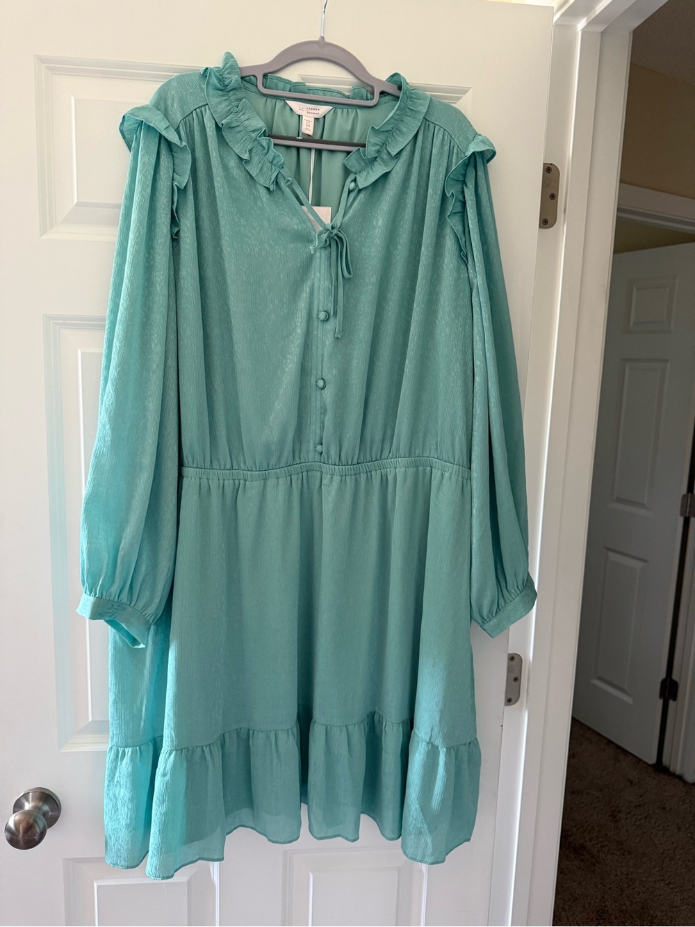LC Lauren Conrad Ruffle-Trim Long Sleeve Dress
